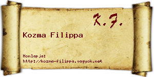 Kozma Filippa névjegykártya